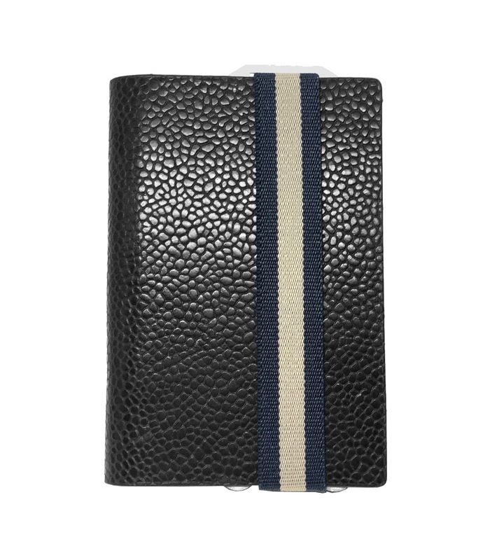 Q7-WALLET - RFID slim wallet leer-elastiek classy zwart blauw