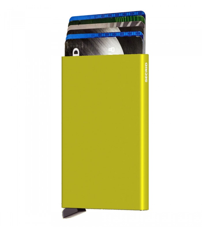 Secrid card protector aluminium in kleur lime