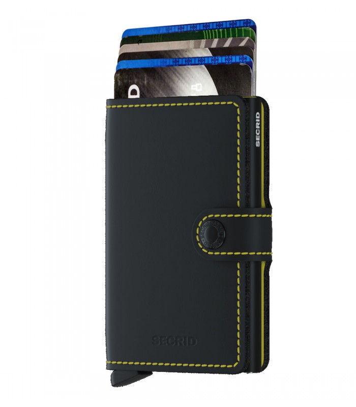 Secrid mini wallet leer mat zwart geel