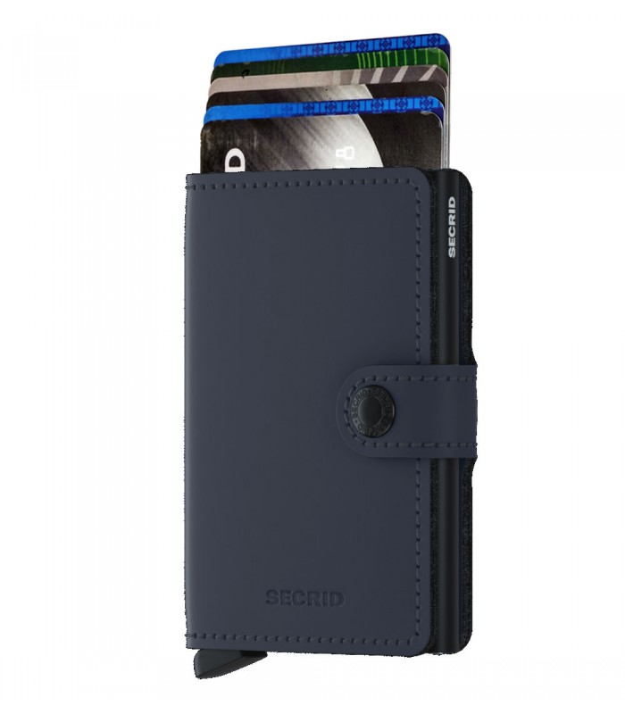 Secrid mini wallet leather matte night blue