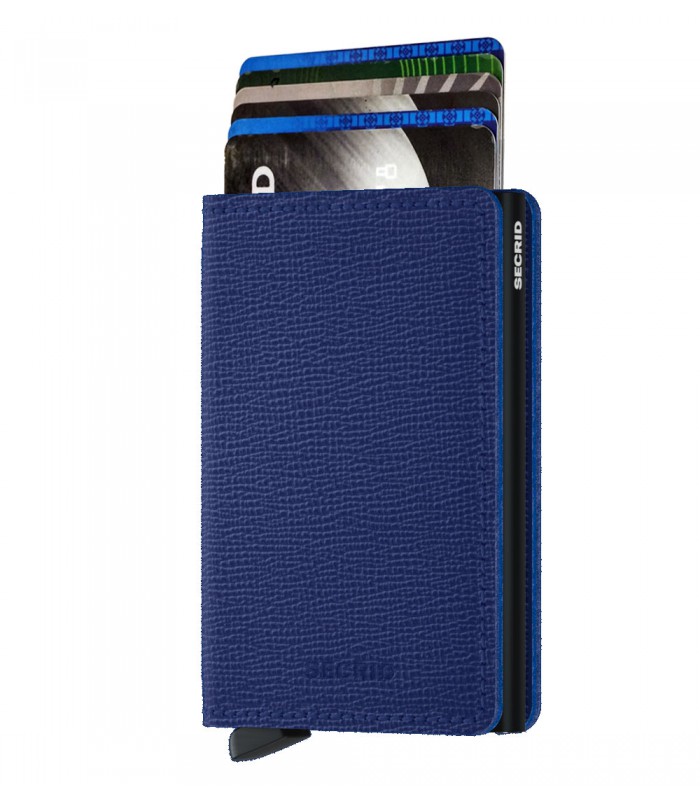 Secrid slim wallet leer crisple blauw zwart
