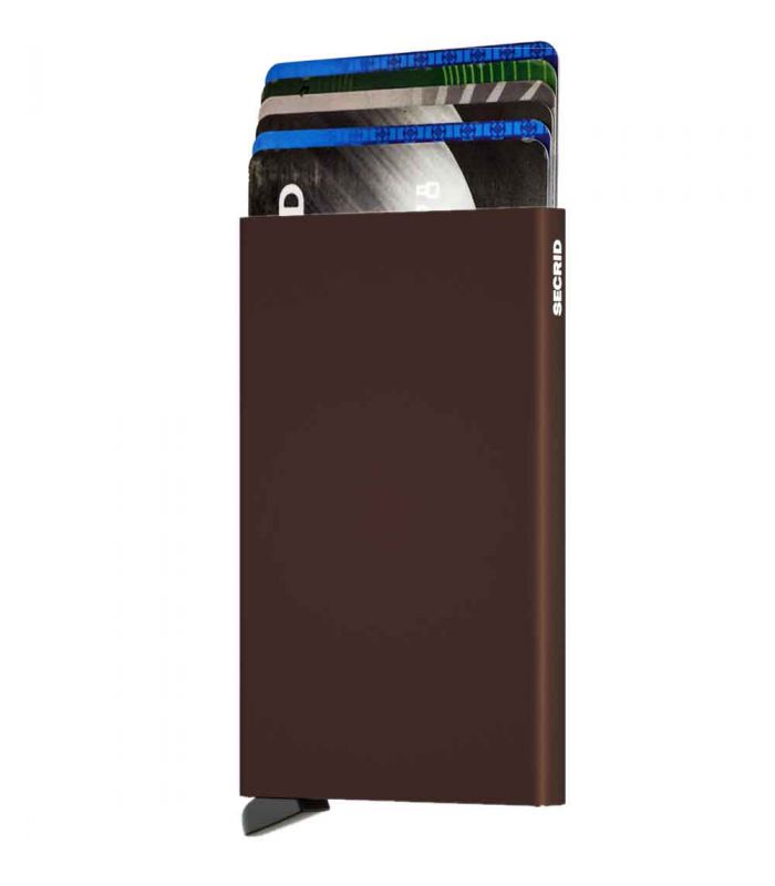 SECRID - Secrid card protector aluminium in kleur donkerbruin