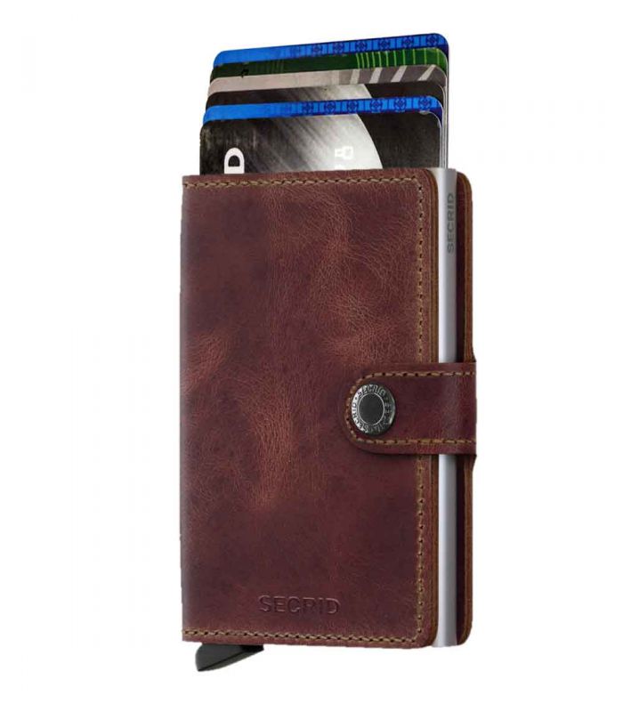 SECRID - Secrid mini wallet leer vintage bruin